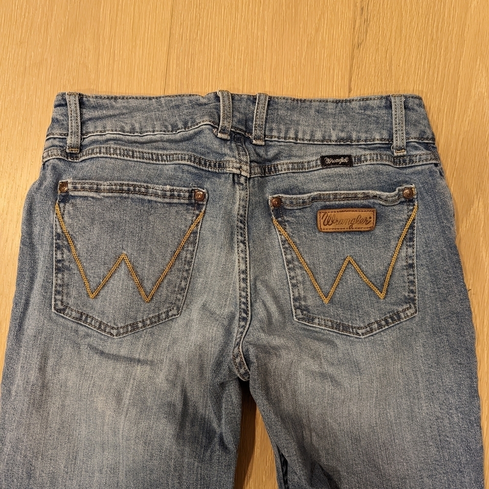 Wrangler Blue Denim Bootcut Jeans - Picture 4 of 7